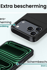 Forterra Forterra iPhone 17 Pro Max Hoesje Pashouder Hard - Zwart