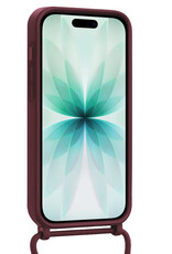 Forterra Forterra iPhone 17 Hoesje Pashouder met Koord Met 2x Screenprotector - Aubergine