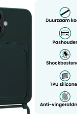 Forterra Forterra iPhone 17 Hoesje Pashouder met Koord - Donkergroen - 2 PACK