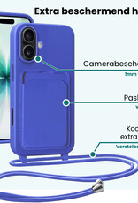 Forterra Forterra iPhone 17 Hoesje Pashouder met Koord - Fel Blauw - 2 PACK