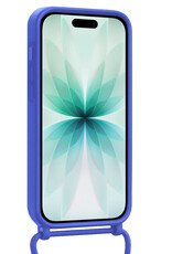Forterra Forterra iPhone 17 Hoesje Pashouder met Koord Met Screenprotector - Fel Blauw
