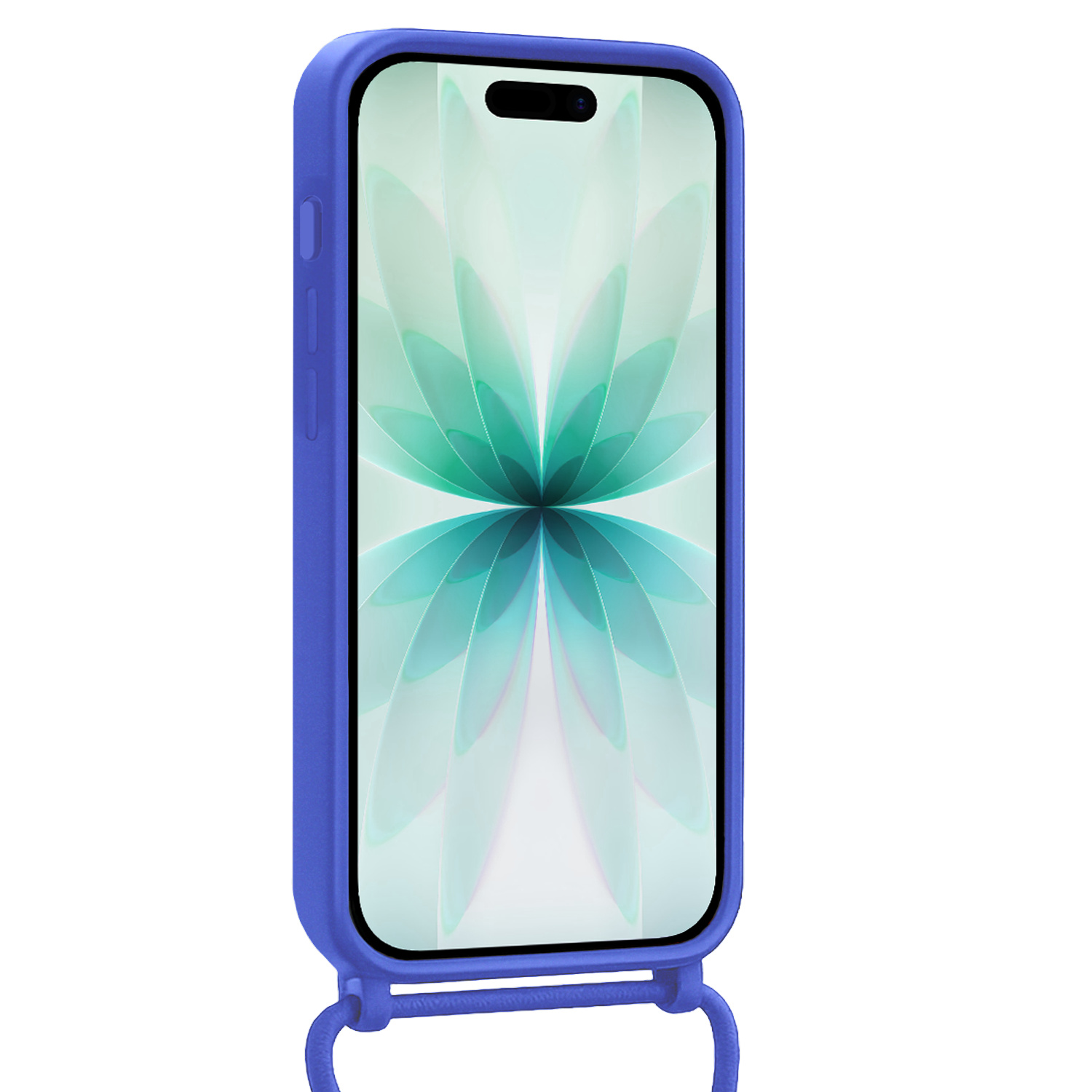 Forterra Forterra iPhone 17 Hoesje Pashouder met Koord Met Screenprotector - Fel Blauw