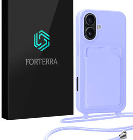 Forterra Forterra iPhone 17 Hoesje Pashouder met Koord - Lila