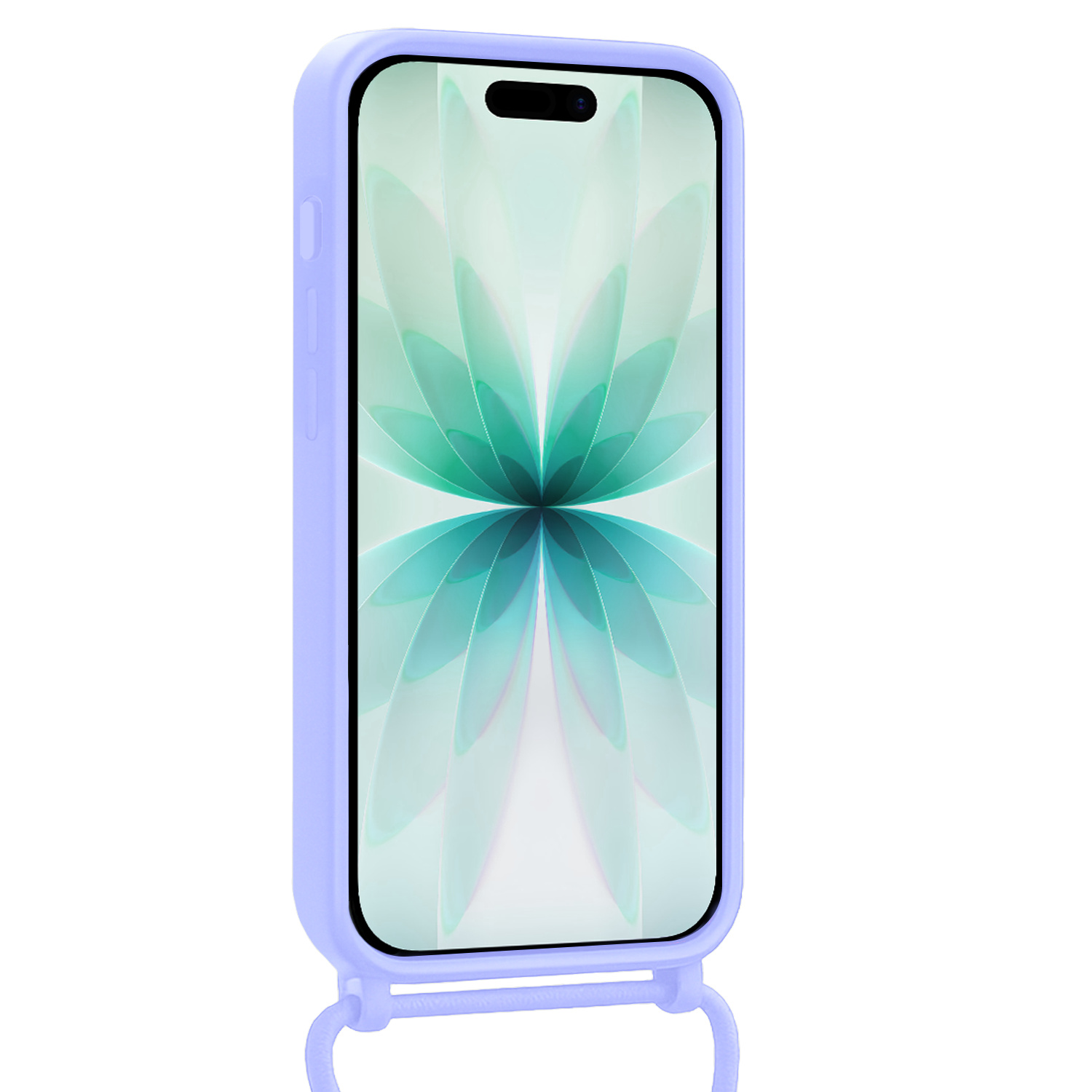 Forterra Forterra iPhone 17 Hoesje Pashouder met Koord Met Screenprotector - Lila