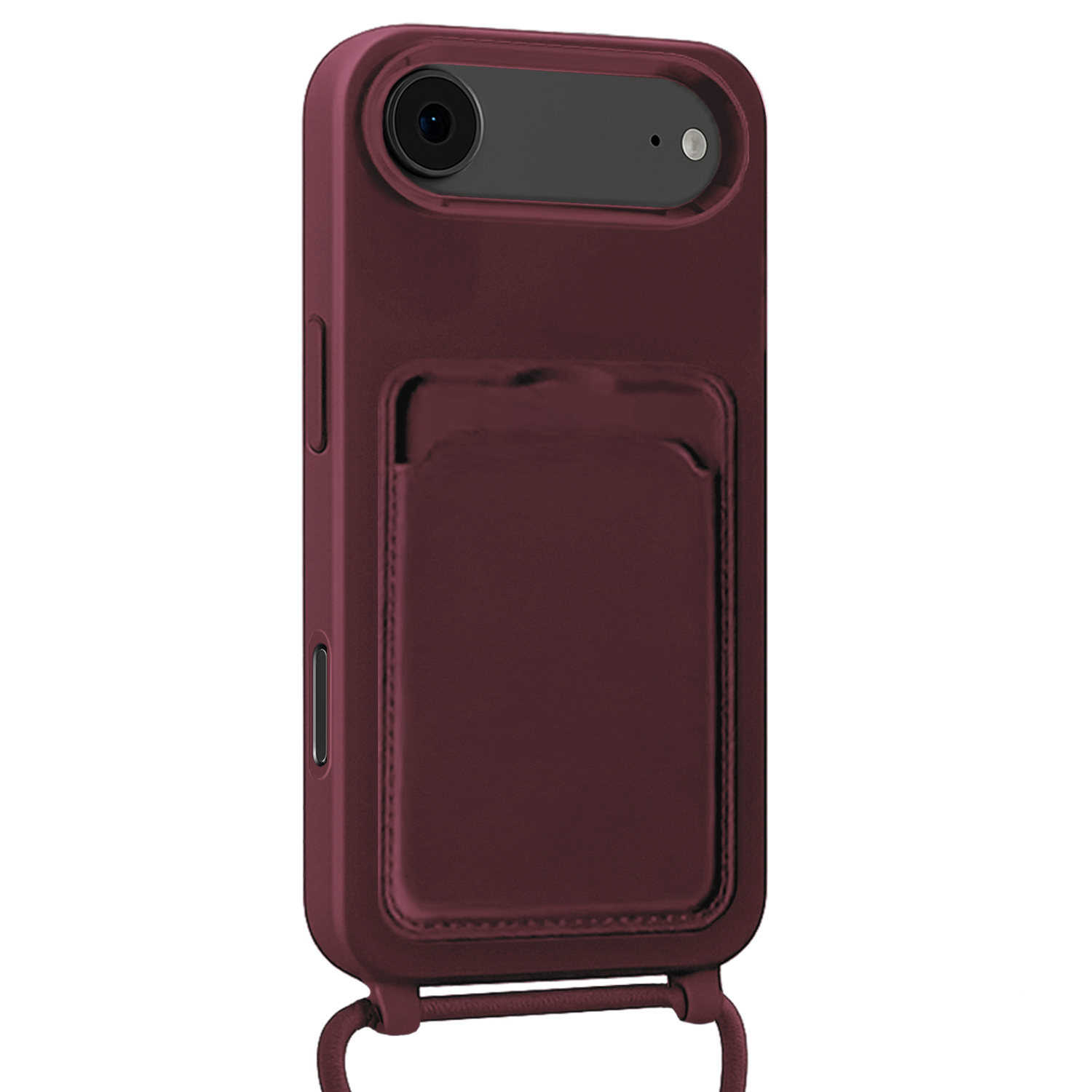 Forterra Forterra iPhone Air Hoesje Pashouder met Koord - Aubergine - 2 PACK