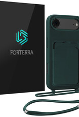 Forterra Forterra iPhone Air Hoesje Pashouder met Koord - Donkergroen
