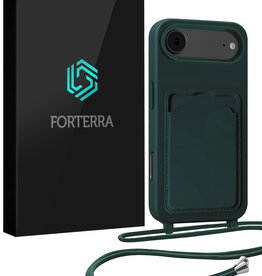 Forterra Forterra iPhone Air Hoesje Pashouder met Koord - Donkergroen