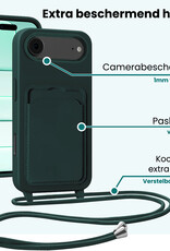 Forterra Forterra iPhone Air Hoesje Pashouder met Koord - Donkergroen