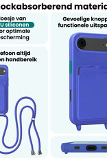 Forterra Forterra iPhone Air Hoesje Pashouder met Koord - Fel Blauw