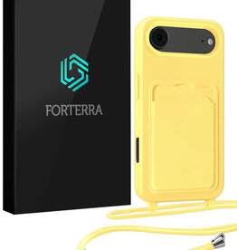 Forterra Forterra iPhone Air Hoesje Pashouder met Koord - Geel
