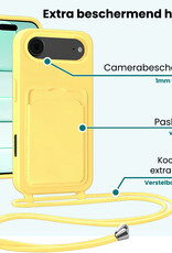 Forterra Forterra iPhone Air Hoesje Pashouder met Koord Met 2x Screenprotector - Geel