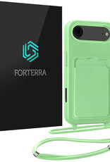 Forterra Forterra iPhone Air Hoesje Pashouder met Koord - Groen