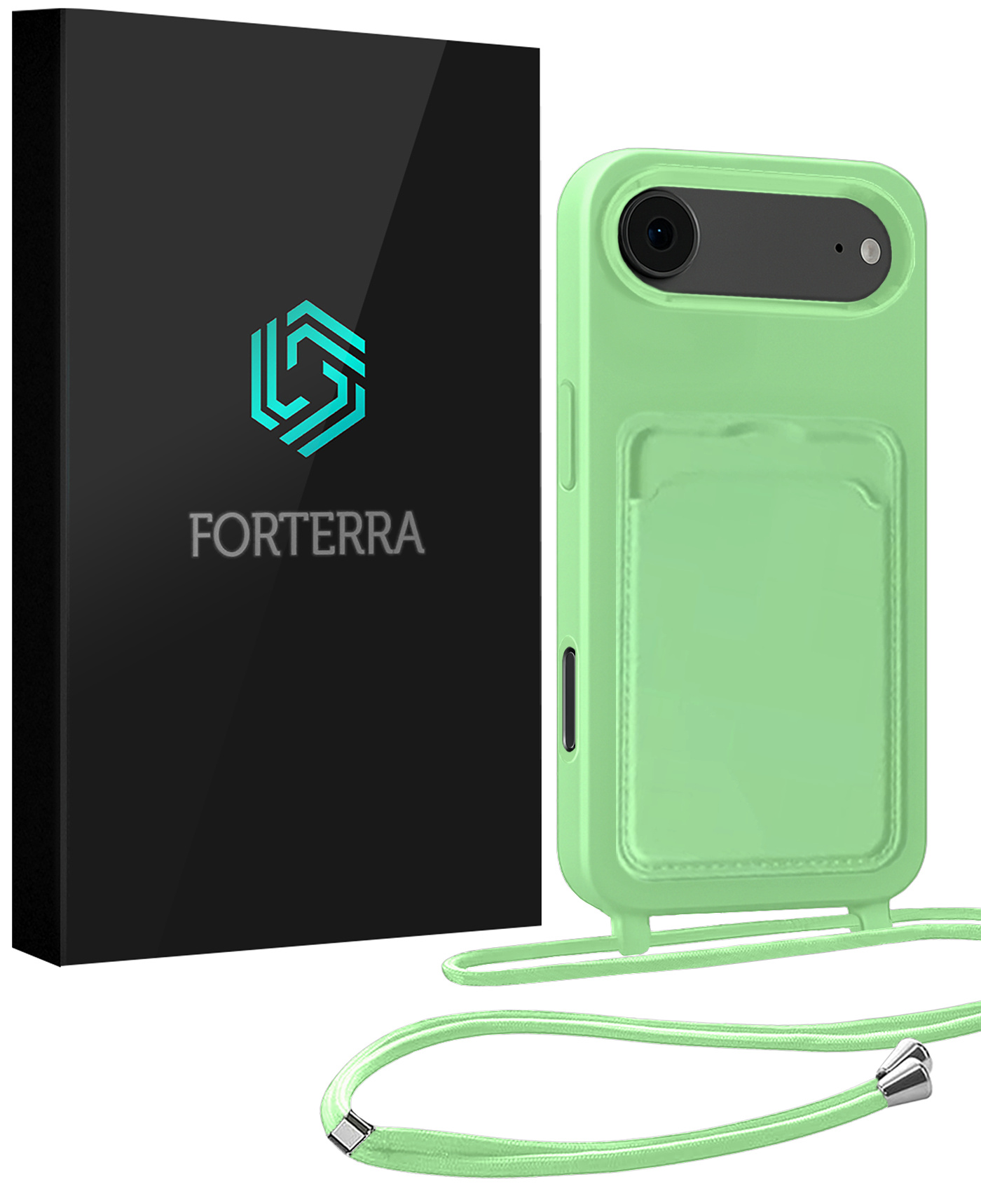 Forterra Forterra iPhone Air Hoesje Pashouder met Koord - Groen