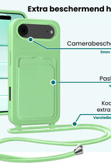 Forterra Forterra iPhone Air Hoesje Pashouder met Koord Met 2x Screenprotector - Groen