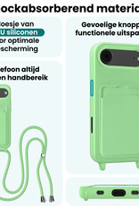 Forterra Forterra iPhone Air Hoesje Pashouder met Koord Met 2x Screenprotector - Groen