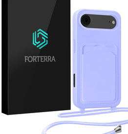 Forterra Forterra iPhone Air Hoesje Pashouder met Koord - Lila