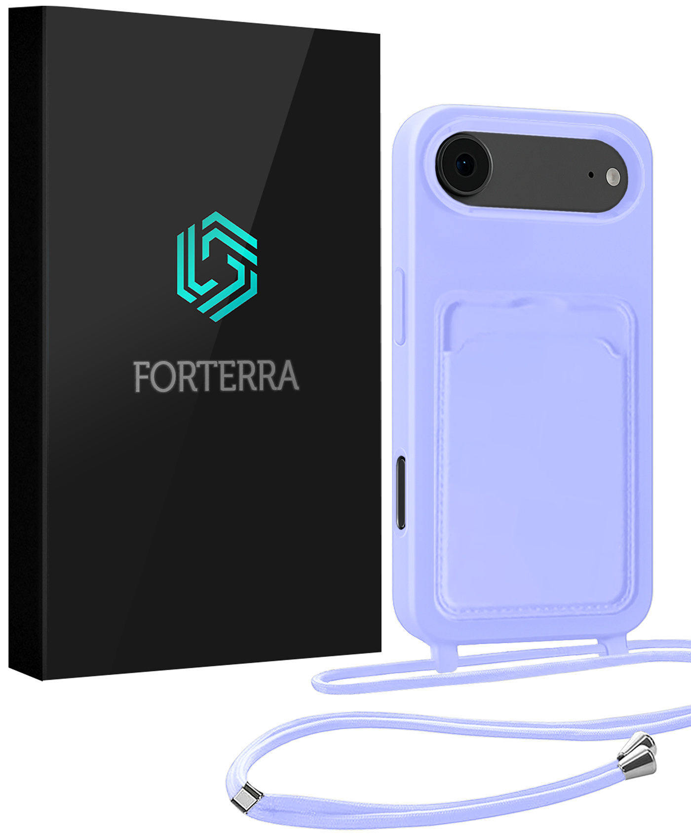 Forterra Forterra iPhone Air Hoesje Pashouder met Koord - Lila