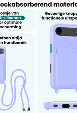Forterra Forterra iPhone Air Hoesje Pashouder met Koord - Lila