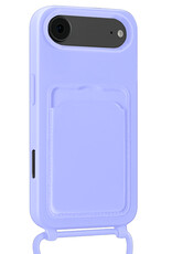 Forterra Forterra iPhone Air Hoesje Pashouder met Koord Met Screenprotector - Lila