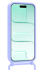 Forterra Forterra iPhone Air Hoesje Pashouder met Koord Met Screenprotector - Lila