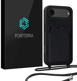 Forterra Forterra iPhone Air Hoesje Pashouder met Koord - Zwart