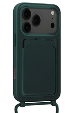 Forterra Forterra iPhone 17 Pro Hoesje Pashouder met Koord - Donkergroen