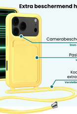 Forterra Forterra iPhone 17 Pro Hoesje Pashouder met Koord - Geel
