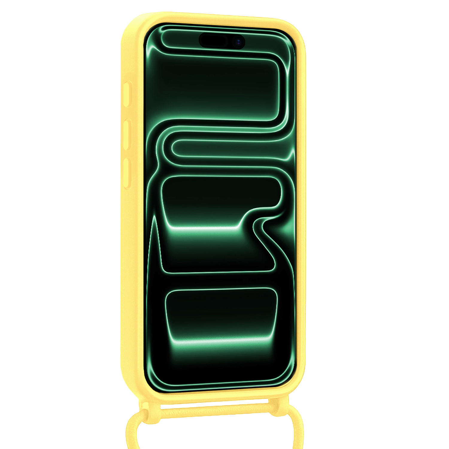 Forterra Forterra iPhone 17 Pro Hoesje Pashouder met Koord - Geel - 2 PACK