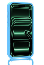 Forterra Forterra iPhone 17 Pro Hoesje Pashouder met Koord - Lichtblauw