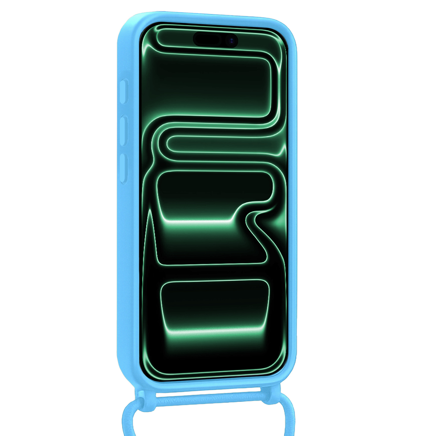 Forterra Forterra iPhone 17 Pro Hoesje Pashouder met Koord - Lichtblauw - 2 PACK