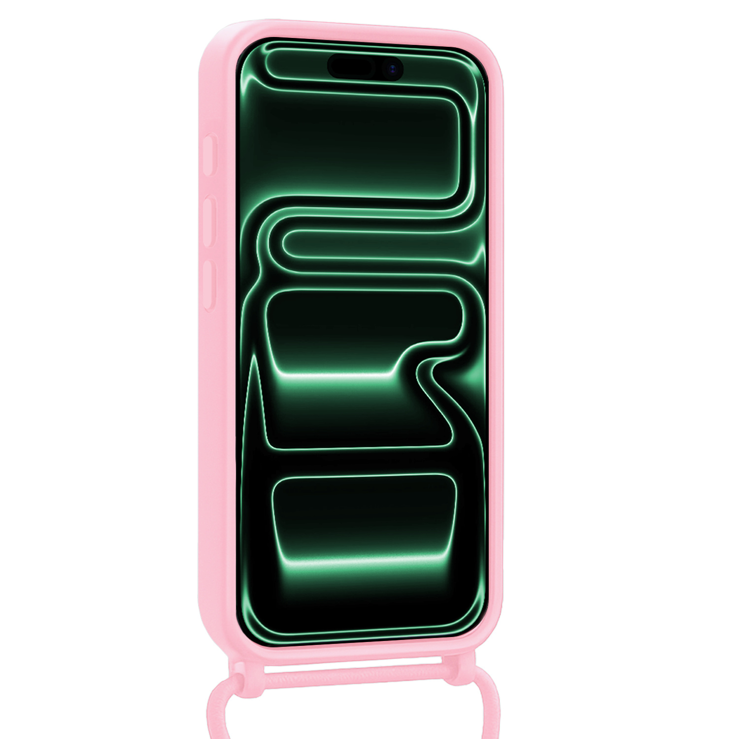 Forterra Forterra iPhone 17 Pro Hoesje Pashouder met Koord - Lichtroze - 2 PACK