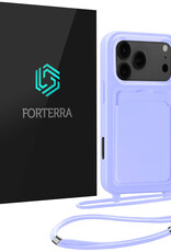 Forterra Forterra iPhone 17 Pro Hoesje Pashouder met Koord - Lila
