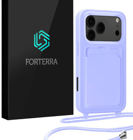 Forterra Forterra iPhone 17 Pro Hoesje Pashouder met Koord - Lila
