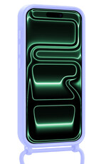 Forterra Forterra iPhone 17 Pro Hoesje Pashouder met Koord Met Screenprotector - Lila