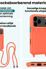 Forterra Forterra iPhone 17 Pro Hoesje Pashouder met Koord - Papaya
