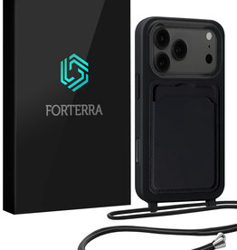 Forterra Forterra iPhone 17 Pro Hoesje Pashouder met Koord - Zwart