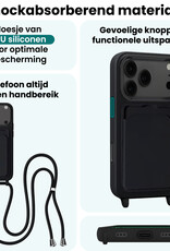 Forterra Forterra iPhone 17 Pro Hoesje Pashouder met Koord - Zwart - 2 PACK