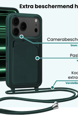 Forterra Forterra iPhone 17 Pro Max Hoesje Pashouder met Koord - Donkergroen - 2 PACK
