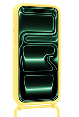 Forterra Forterra iPhone 17 Pro Max Hoesje Pashouder met Koord Met 2x Screenprotector - Geel