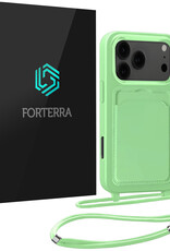Forterra Forterra iPhone 17 Pro Max Hoesje Pashouder met Koord - Groen