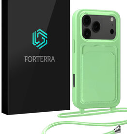 Forterra Forterra iPhone 17 Pro Max Hoesje Pashouder met Koord - Groen