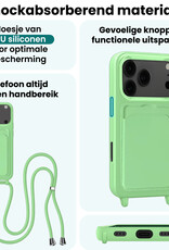 Forterra Forterra iPhone 17 Pro Max Hoesje Pashouder met Koord - Groen - 2 PACK