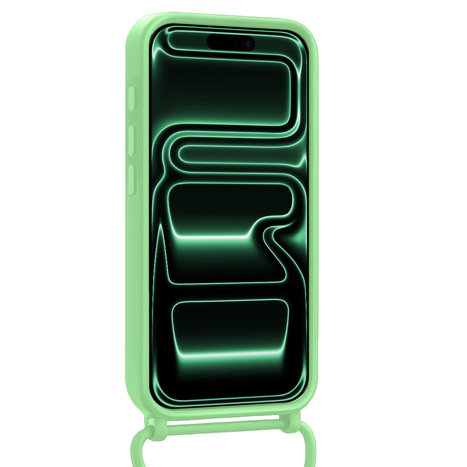 Forterra Forterra iPhone 17 Pro Max Hoesje Pashouder met Koord Met Screenprotector - Groen