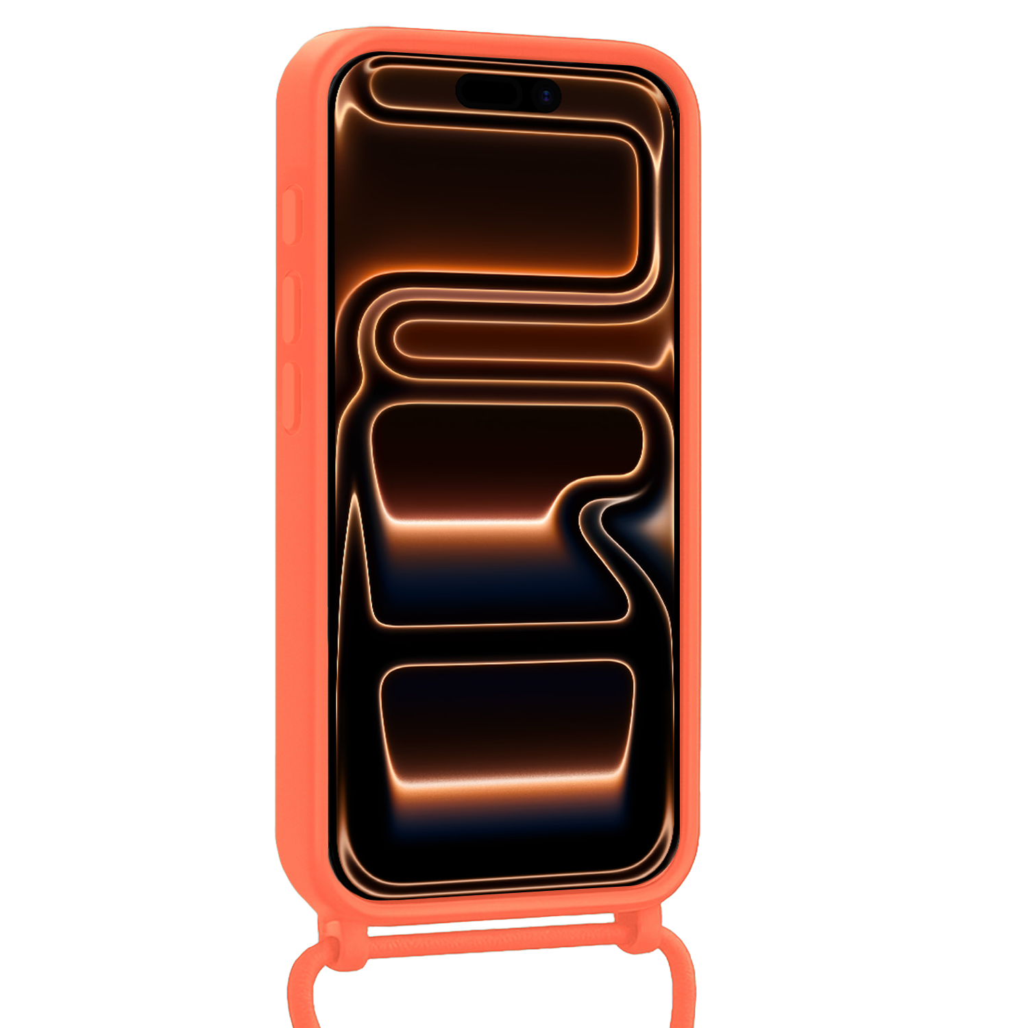 Nomfy Nomfy iPhone 17 Pro Max Hoesje Pashouder met Koord - Papaya - 2 PACK