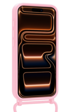 Nomfy Nomfy iPhone 17 Pro Max Hoesje Pashouder met Koord Met Screenprotector - Lichtroze