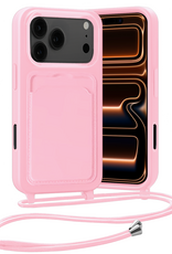 Nomfy Nomfy iPhone 17 Pro Max Hoesje Pashouder met Koord - Lichtroze