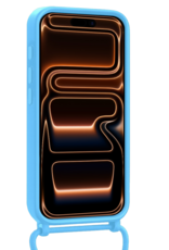 Nomfy Nomfy iPhone 17 Pro Max Hoesje Pashouder met Koord Met 2x Screenprotector - Lichtblauw