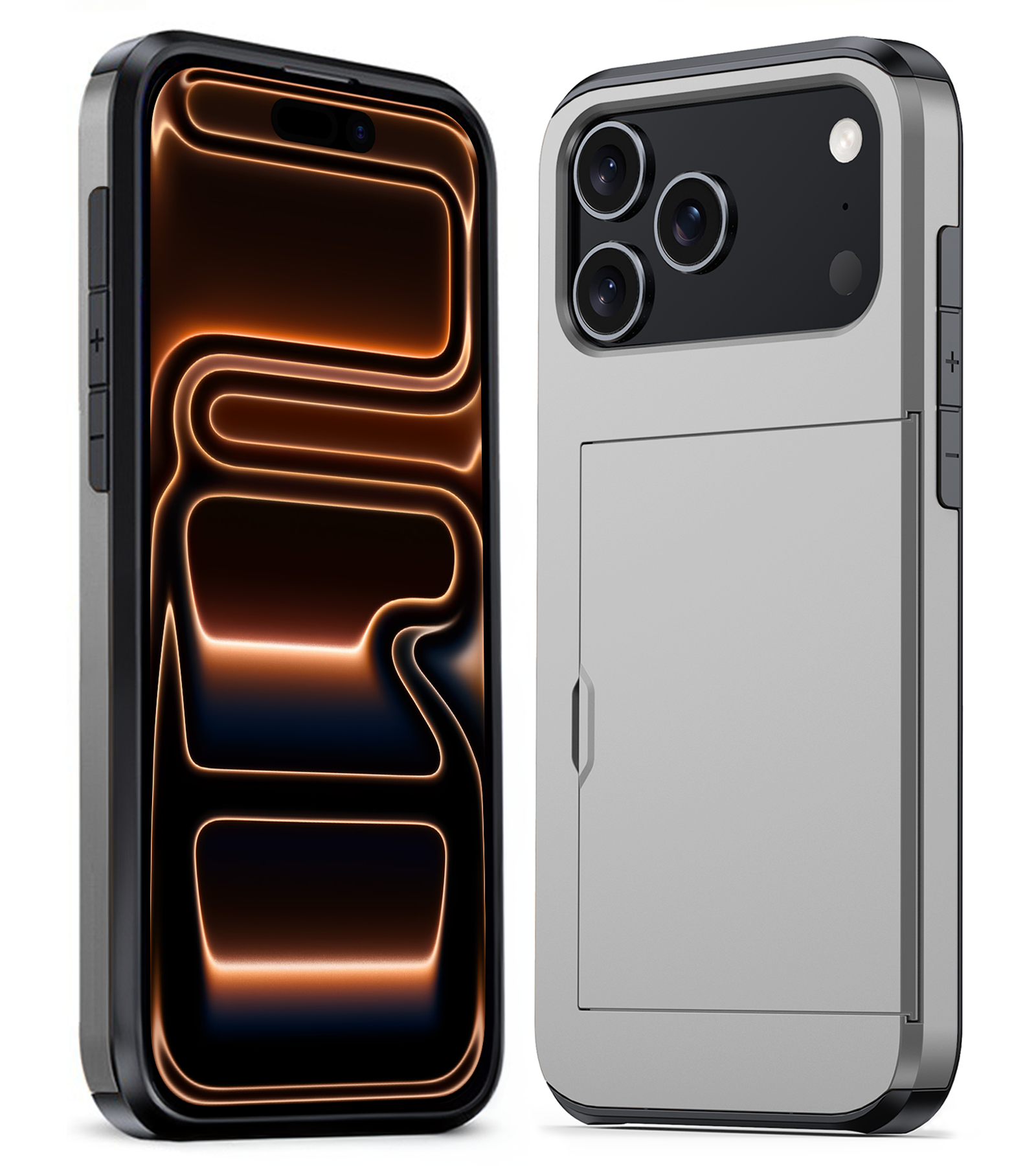 Nomfy Nomfy iPhone 17 Pro Max Hoesje Pashouder Hard - Grijs