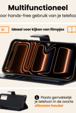 Nomfy Nomfy iPhone 17 Pro Hoesje Bookcase Met Screenprotector - Zwart