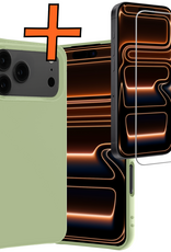 Nomfy Nomfy iPhone 17 Pro Max Hoesje Siliconen Met Screenprotector Met Dichte Notch - Groen